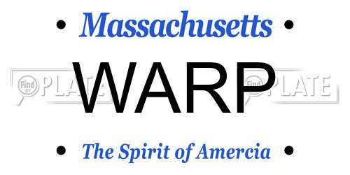 WARP Massachusetts License Plate
