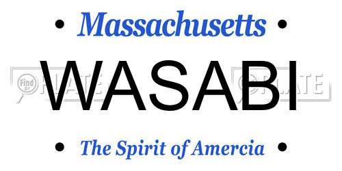 WASABI Massachusetts License Plate
