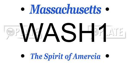 WASH1 Massachusetts License Plate