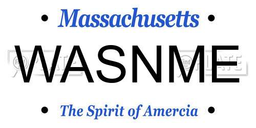 WASNME Massachusetts License Plate