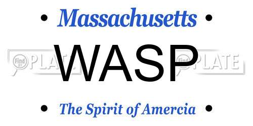 WASP Massachusetts License Plate
