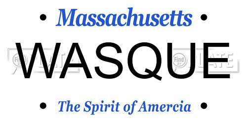WASQUE Massachusetts License Plate