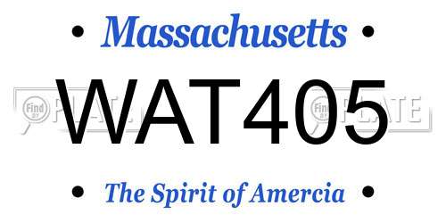 WAT405 Massachusetts License Plate