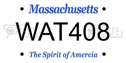 WAT408 Massachusetts License Plate