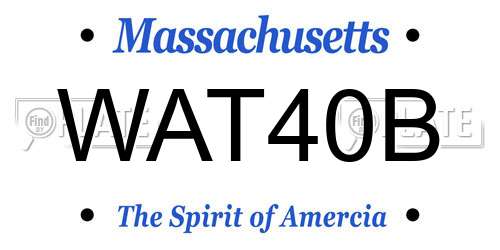 WAT40B Massachusetts License Plate