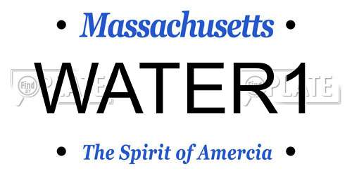 WATER1 Massachusetts License Plate