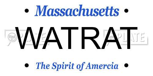 WATRAT Massachusetts License Plate