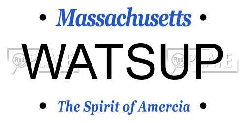 WATSUP Massachusetts License Plate