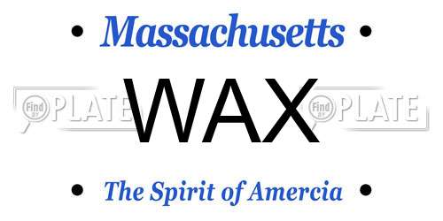 WAX Massachusetts License Plate