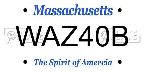 WAZ40B Massachusetts License Plate