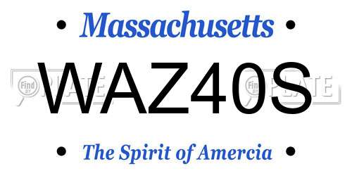 WAZ40S Massachusetts License Plate