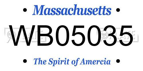 WB05035 Massachusetts License Plate