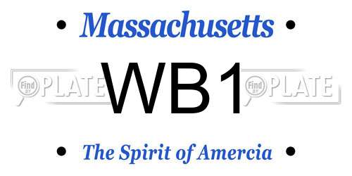 WB1 Massachusetts License Plate