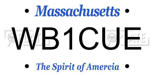 WB1CUE Massachusetts License Plate