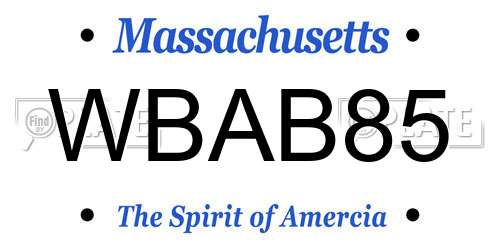 WBAB85 Massachusetts License Plate
