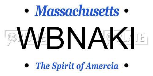 WBNAKI Massachusetts License Plate