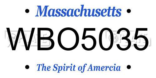 WBO5035 Massachusetts License Plate