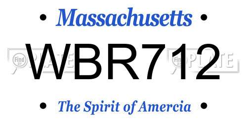 WBR712 Massachusetts License Plate