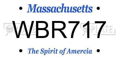 WBR717 Massachusetts License Plate