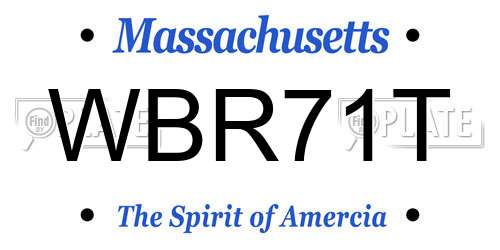 WBR71T Massachusetts License Plate