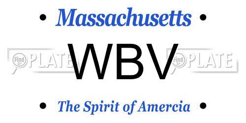 WBV Massachusetts License Plate
