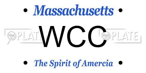 WCC Massachusetts License Plate