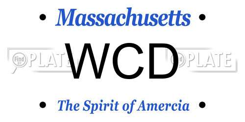 WCD Massachusetts License Plate