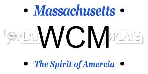 WCM Massachusetts License Plate
