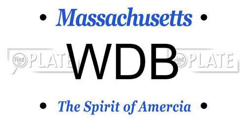 WDB Massachusetts License Plate