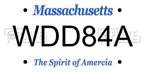 WDD84A Massachusetts License Plate