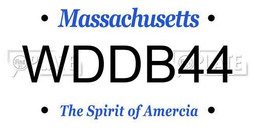 WDDB44 Massachusetts License Plate