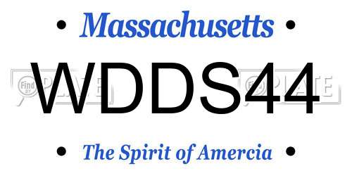 WDDS44 Massachusetts License Plate