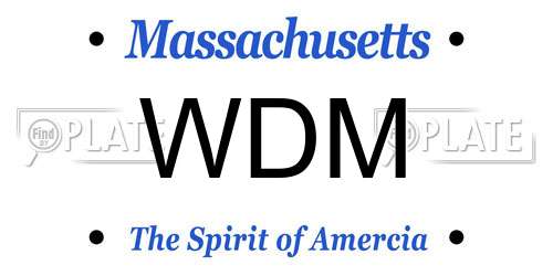 WDM Massachusetts License Plate