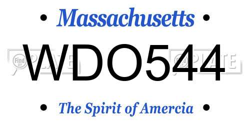 WDO544 Massachusetts License Plate