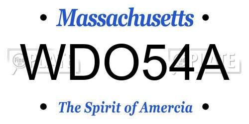 WDO54A Massachusetts License Plate