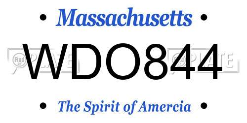 WDO844 Massachusetts License Plate
