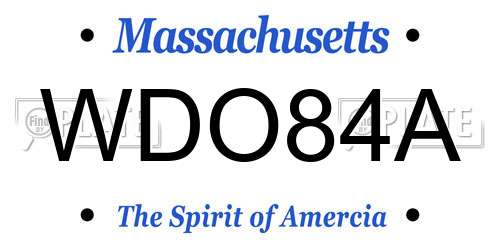 WDO84A Massachusetts License Plate