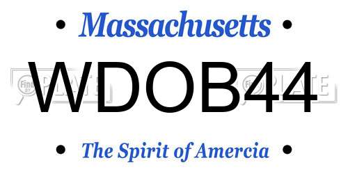 WDOB44 Massachusetts License Plate
