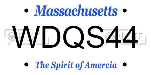 WDQS44 Massachusetts License Plate