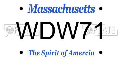 WDW71 Massachusetts License Plate