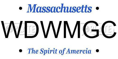WDWMGC Massachusetts License Plate