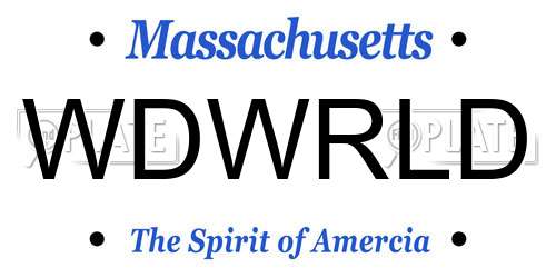 WDWRLD Massachusetts License Plate