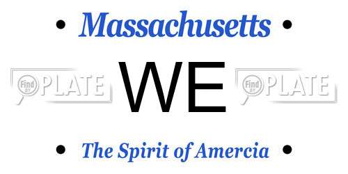WE Massachusetts License Plate