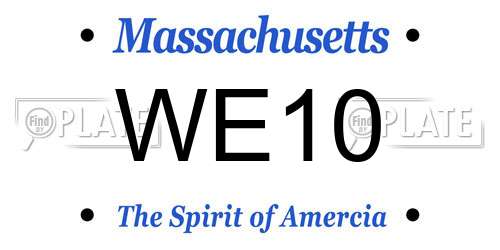 WE10 Massachusetts License Plate