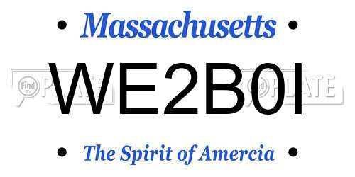 WE2B0I Massachusetts License Plate