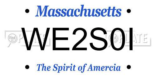 WE2S0I Massachusetts License Plate