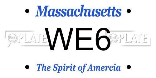 WE6 Massachusetts License Plate