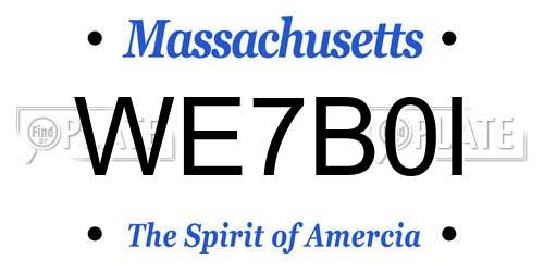 WE7B0I Massachusetts License Plate