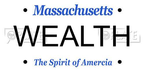 WEALTH Massachusetts License Plate