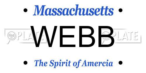 WEBB Massachusetts License Plate